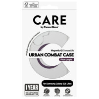 Panzerglass CARE by PanzerGlass Flagship Urban Combat Purple QI Case for Samsung Galaxy S25 Ultra - Transparent