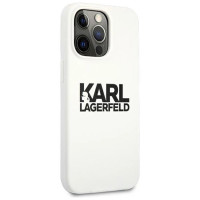 Karl Lagerfeld Silicone Stack Logo Case for iPhone 13 Pro / 13 6.1" - White