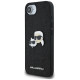 Karl Lagerfeld Fixed Glitter Karl&Choupette Heads Metal Pin iPhone 16e Case - Black