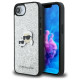 Karl Lagerfeld Fixed Glitter Ikonik Metal Pin case for iPhone 16e - silver