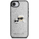Karl Lagerfeld Fixed Glitter Ikonik Metal Pin case for iPhone 16e - silver