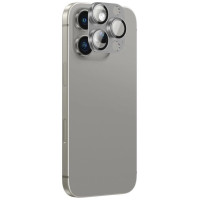 Amazingthing Aviation-Grade Alloy Tempered Glass Lens for iPhone 16 Pro / 16 Pro Max Camera Lens - Gray