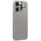 Amazingthing AR Aluminum 3 Lens Glass with Camera Lens Frame for iPhone 16 Pro / 16 Pro Max - Gray