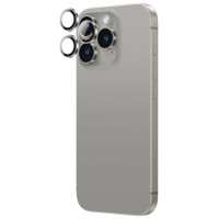Amazingthing AR Aluminum 3 Lens Glass with Camera Lens Frame for iPhone 16 Pro / 16 Pro Max - Gray