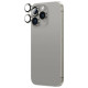Amazingthing AR Aluminum 3 Lens Glass with Camera Lens Frame for iPhone 16 Pro / 16 Pro Max - Gray