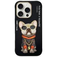 Nimmy Glasses Cool Dog Case for iPhone 16 Pro Max - Black