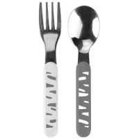 Babyono Karote un dakšiņa tērauda Babyono 1065/01 grey