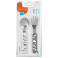Babyono Karote un dakšiņa tērauda Babyono 1065/01 grey