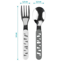 Babyono Karote un dakšiņa tērauda Babyono 1065/01 grey