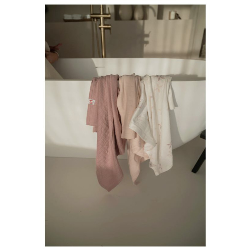 Lodger Swadler Solid Matcha kokvilnas autiņ&scaron;, Rose, 70x70 cm, 3gab. - SWM 107