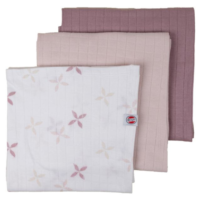 Lodger Swadler Solid Matcha kokvilnas autiņ&scaron;, Rose, 70x70 cm, 3gab. - SWM 107