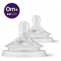Philips Avent Natural  Response  barošanas pudeļu silikona knupīši, lēna plūsma, 0M+ (2 gab) - SCY962/02