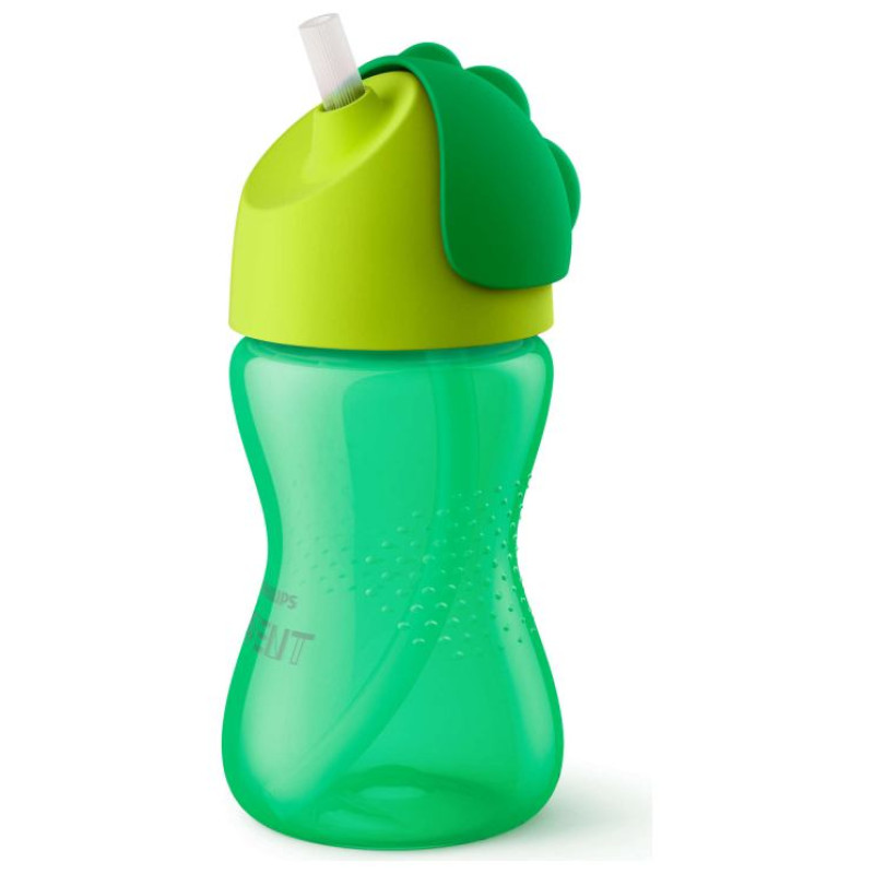 Philips Avent Krūzīte ar elastīgu salmiņu, 300 ml, 12M+, zaļa - SCF798/01