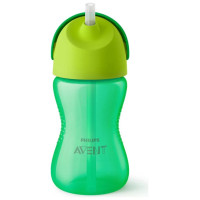 Philips Avent Krūzīte ar elastīgu salmiņu, 300 ml, 12M+, zaļa - SCF798/01