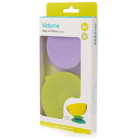 Kidsme Stay-in-Place paliktnis-turētājs ar piesūcekni bļodiņām, pudelītēm un krūzītēm 2 gab,Lime&Lavender - 160494 LILA