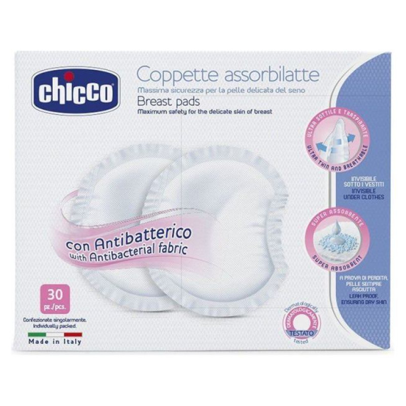 Chicco Antibakteriālie krū&scaron;tura ieliktņi, 30 gb.