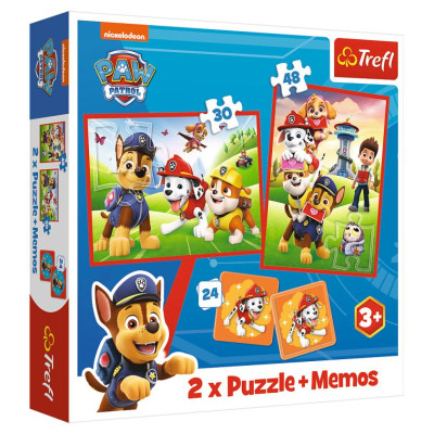 Trefl PAW PATROL Puzles komplekts 30 gab + 48 gab + 24 memo