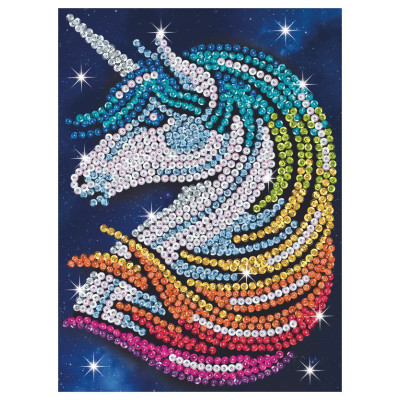 Kitfix Amatniecības komplekts Sequin Art Red spīdumiņu māksla, Vienradzis ar zvaigznītēm