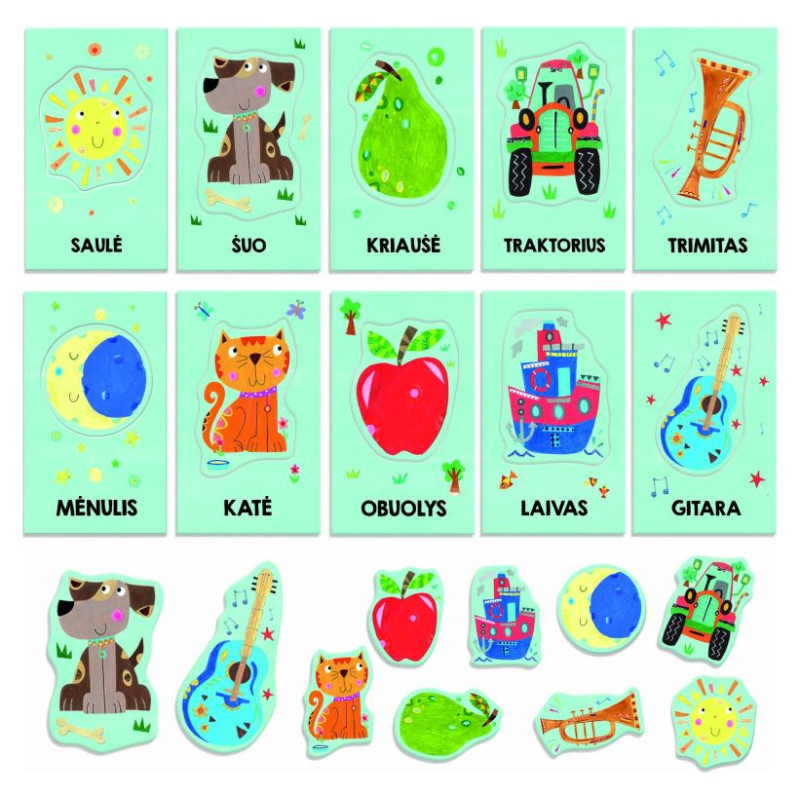 Headu Монтессори детские развивающие карточки (на лит. языке)