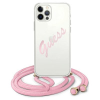 Guess Script Vintage iPhone 12 Pro Max 6.7" Case - Pink