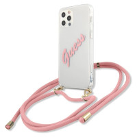 Guess Script Vintage iPhone 12 Pro Max 6.7" Case - Pink