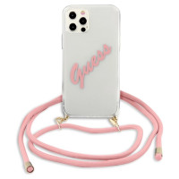 Guess Script Vintage iPhone 12 Pro Max 6.7" Case - Pink