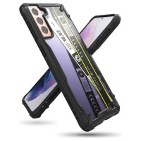 Ringke Fusion X Design durable PC Case with TPU Bumper for Samsung Galaxy S21+ 5G (S21 Plus 5G) black (Ticket band) (XDSG0052)