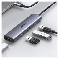 Ugreen HUB USB Type C splitter - 4x USB 3.2 Gen 1 silver (CM473 20841)