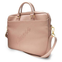 Guess Saffiano Script 16" Laptop Bag - Pink