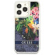 Guess Flower Liquid Glitter case for iPhone 13 Pro Max - blue