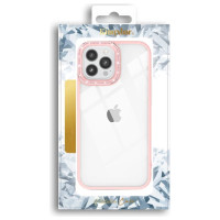 Kingxbar Sparkle Series case iPhone 13 Pro Max with crystals back cover pink