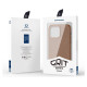 Dux Ducis Grit Leather Case for iPhone 14 Pro Max Elegant Faux Leather Cover (MagSafe Compatible) Brown