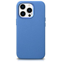 Icarer Litchi Premium Leather Case iPhone 14 Pro Magnetic Leather Case with MagSafe Light Blue (WMI14220710-LB)