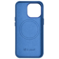 Icarer Litchi Premium Leather Case iPhone 14 Pro Magnetic Leather Case with MagSafe Light Blue (WMI14220710-LB)