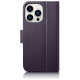 Icarer Wallet Case 2in1 Cover iPhone 14 Pro Max Anti-RFID Leather Flip Case Dark Purple (WMI14220728-DP)