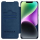 Nillkin Qin Leather Pro Case iPhone 14 Plus Camera Cover Holster Cover Flip Case Blue