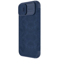 Nillkin Qin Leather Pro Case iPhone 14 Plus Camera Cover Holster Cover Flip Case Blue