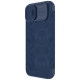 Nillkin Qin Leather Pro Case iPhone 14 Plus Camera Cover Holster Cover Flip Case Blue