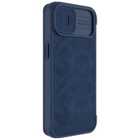 Nillkin Qin Leather Pro Case iPhone 14 Plus Camera Cover Holster Cover Flip Case Blue