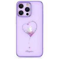 Kingxbar Silicone case with Swarovski crystals Kingxbar Wish Series for iPhone 14 Plus - purple