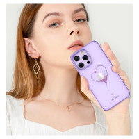 Kingxbar Silicone case with Swarovski crystals Kingxbar Wish Series for iPhone 14 Plus - purple