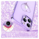 Kingxbar Silicone case with Swarovski crystals Kingxbar Wish Series for iPhone 14 Plus - purple