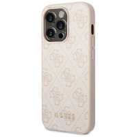 Guess GUHCP14LG4GFPI iPhone 14 Pro 6,1" różowy/pink hard case 4G Metal Gold Logo