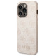 Guess GUHCP14LG4GFPI iPhone 14 Pro 6,1" różowy/pink hard case 4G Metal Gold Logo