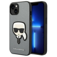 Karl Lagerfeld KLHCP14SSAPKHG iPhone 14 6,1" srebrny/silver hardcase Saffiano Karl's Head Patch