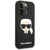 Karl Lagerfeld KLHMP14LSLKHBK iPhone 14 Pro 6.1 "hardcase black / black Silicone Karl`s Head Magsafe