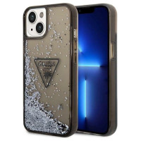 Guess GUHCP14SLFCTPK iPhone 14 6.1" black/black hardcase Liquid Glitter Palm Collection