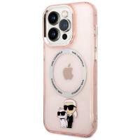 Karl Lagerfeld Etui Karl Lagerfeld Iconic Karl&Choupette MagSafe na iPhone 14 Pro Max - różowe