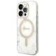 Guess GUBPP14LHMEACSH Case+ Charger Set iPhone 14 Pro 6.1" white/white hard case Marble MagSafe