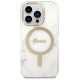 Guess GUBPP14LHMEACSH Case+ Charger Set iPhone 14 Pro 6.1" white/white hard case Marble MagSafe